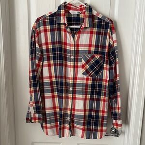 Old Navy Red, Yellow and Blue Button Down Shirt